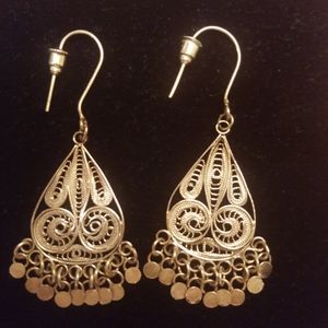 Sterling silver filigree earrings no stone